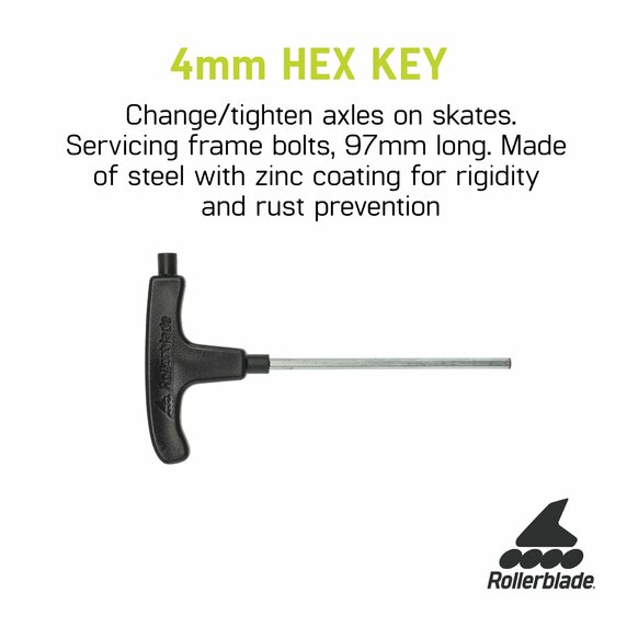 Rollerblade bladetool anthracite - BLADETOOL 068Z0300394_4mm Hex_2023 Info Graphic